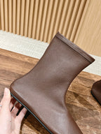 The Row Mid Sock Boots Brown Sheepskin 427972