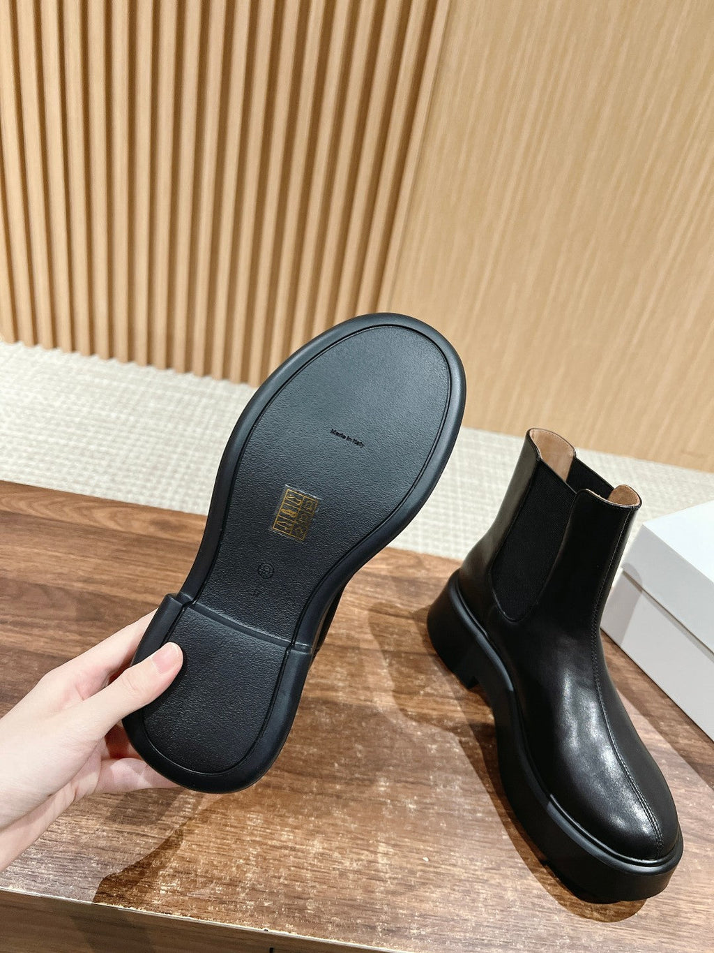 The Row Nobilis TR Boot 50mm Black Leather 427978