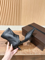 ALAIA ankle boots black leather 386022