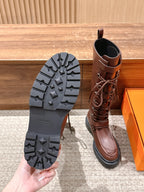 HM 25 High Boots Chocolate Brown mix Black Calfskin 512529
