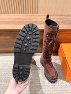 HM 25 High Boots Chocolate Brown Suede 512533