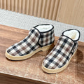 Miumiu 25 Plaid Slip-on Boot Black Brown Mix White Suede Wool 553702