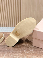 Miumiu 25 Slip-on Boot Light Brown Mix White Suede Wool 553706