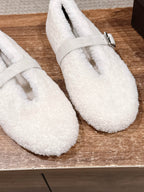 Alaia 2025 Ballet Flat Cream Wool 553828