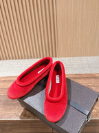Alaia 2025 Ballet Flat Red Velvet 553857
