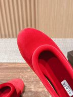 Alaia 2025 Ballet Flat Red Velvet 553857