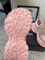 CC Platform Sneakers Pink Mesh Rubber 611800