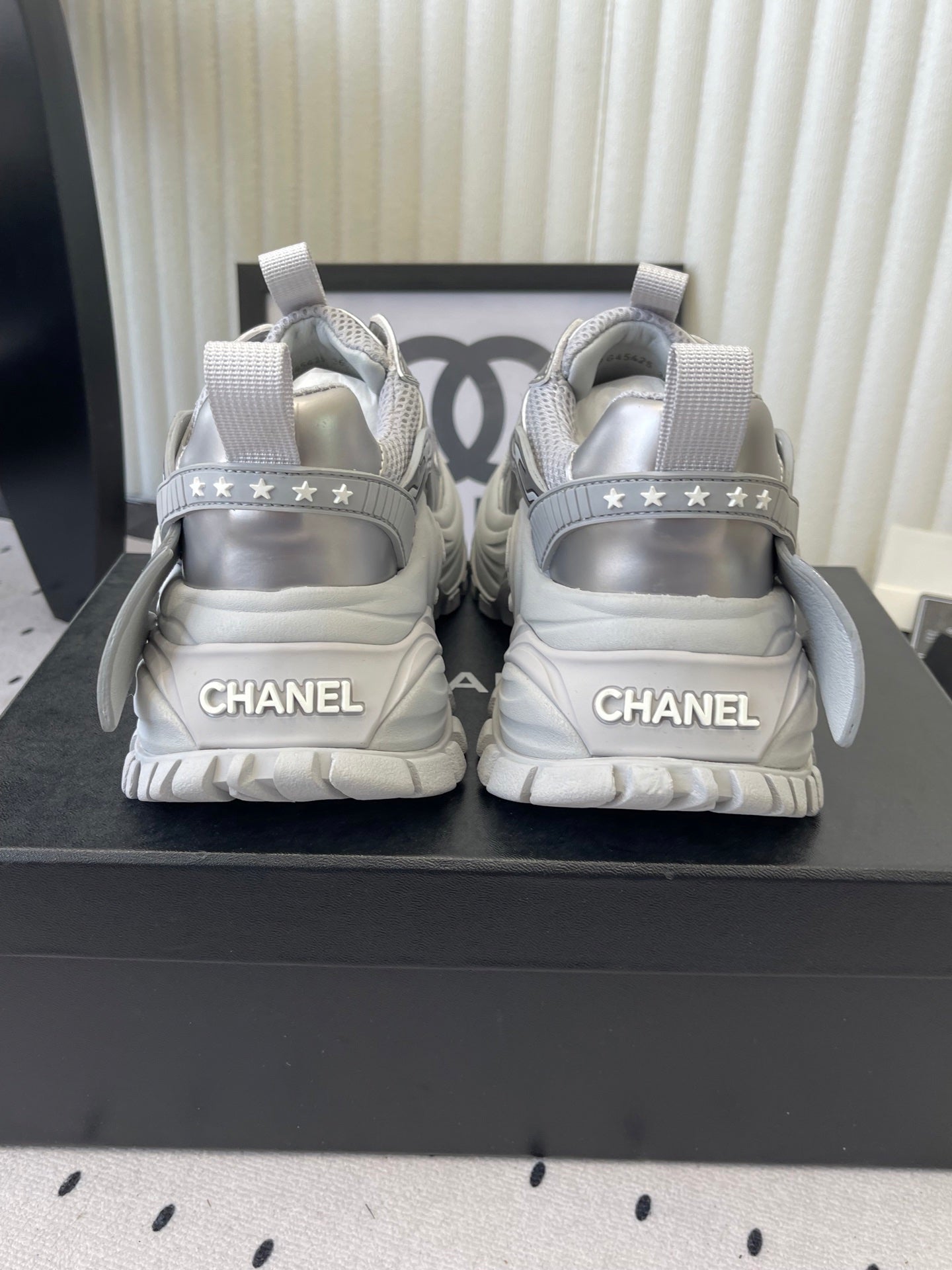 CC Platform Sneakers Sliver Mesh Rubber 611801