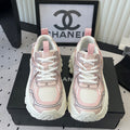 CC Platform Sneakers Pink White Mesh Rubber 611802
