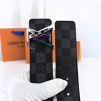LV LARGE 40MM PYRAMIDE BELT BLACK DAMIER MONOGRAM CALFSKIN METAL HARDWARE