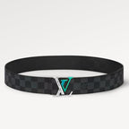 LV LARGE 40MM PYRAMIDE BELT BLACK DAMIER MONOGRAM CALFSKIN METAL HARDWARE