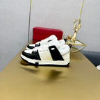 One Stud Sneaker Garavani Black Calfskin White Fabric