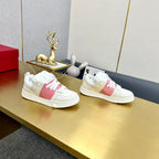 One Stud Sneaker Garavani Calfskin Fabric Light Pink White