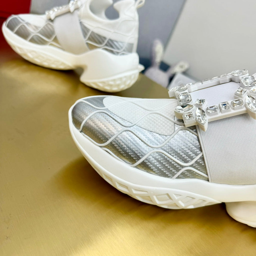 Viv Sneaker Silver White Patent Leather 342404
