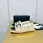 espadrilles beige cream wool black grosgrain