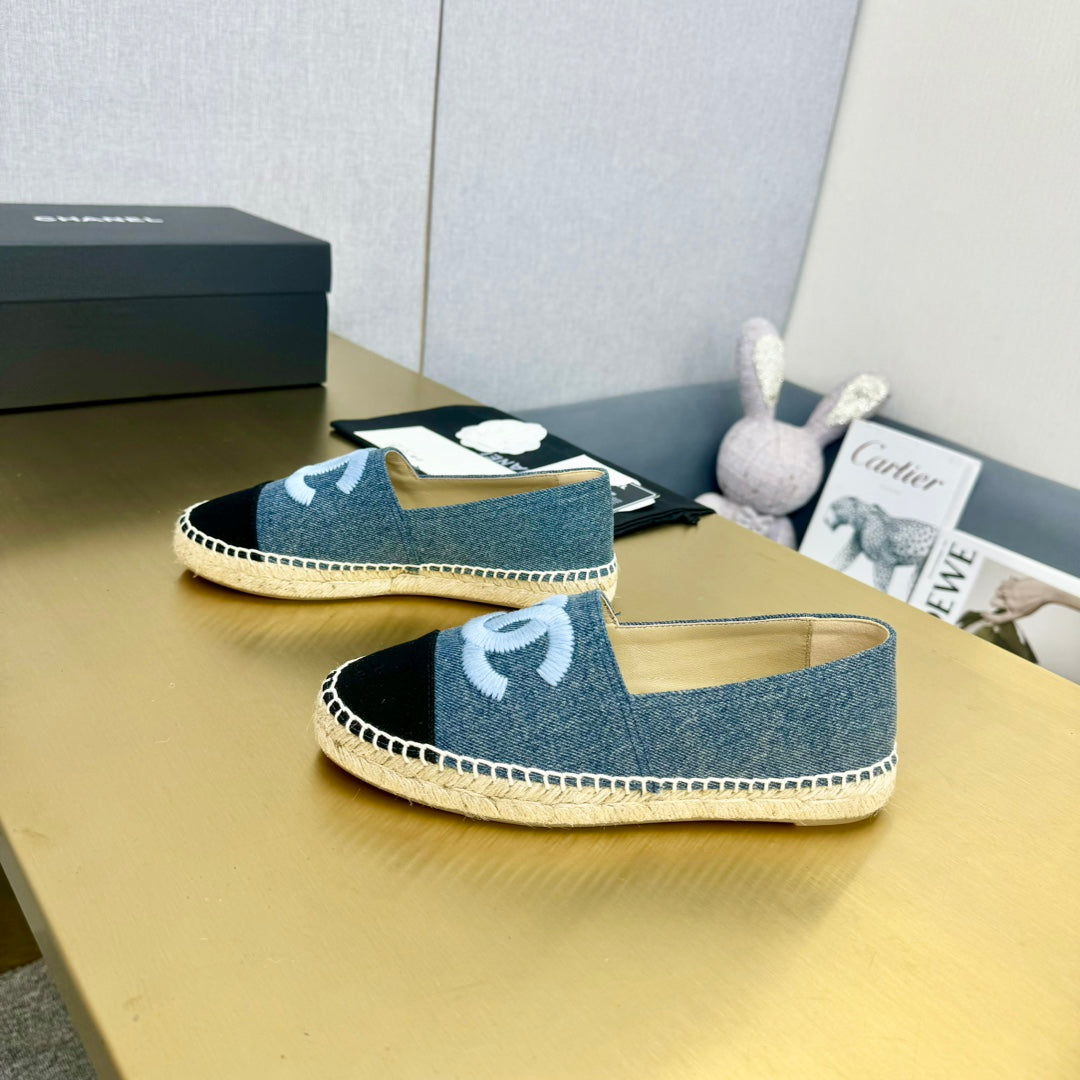 espadrilles dark blue black denim