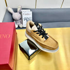 Mid-top Runboot Split Leather Sneaker 30mm Light Brown Yellow Suede 994561