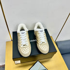 CC Low Sneaker Gold Metalic Wool Cowhide 413859