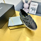 CC 25s Slip–on Espadrilles Black/White Tweed 297824