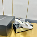 CC 25 Mid Heel Mules White Sheepskin 238475