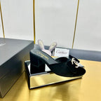 CC 25 Mid Heel Mules Black Velvet 238476
