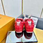 LV 25C Sneaker LV Footprint Soccer Rouge Cuir de Veau uni 219934