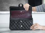 CLASSIC FLAP 25 BLACK CAVIAR SILVER HARDWARE