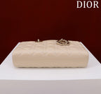 medium lady d-joy 26 light beige lambskin
