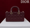 medium lady d-joy 26 burgundy lambskin