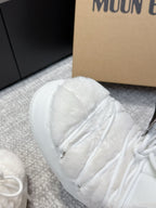Moon Boot Icon Low Fur White Leather Faux Fur 515593