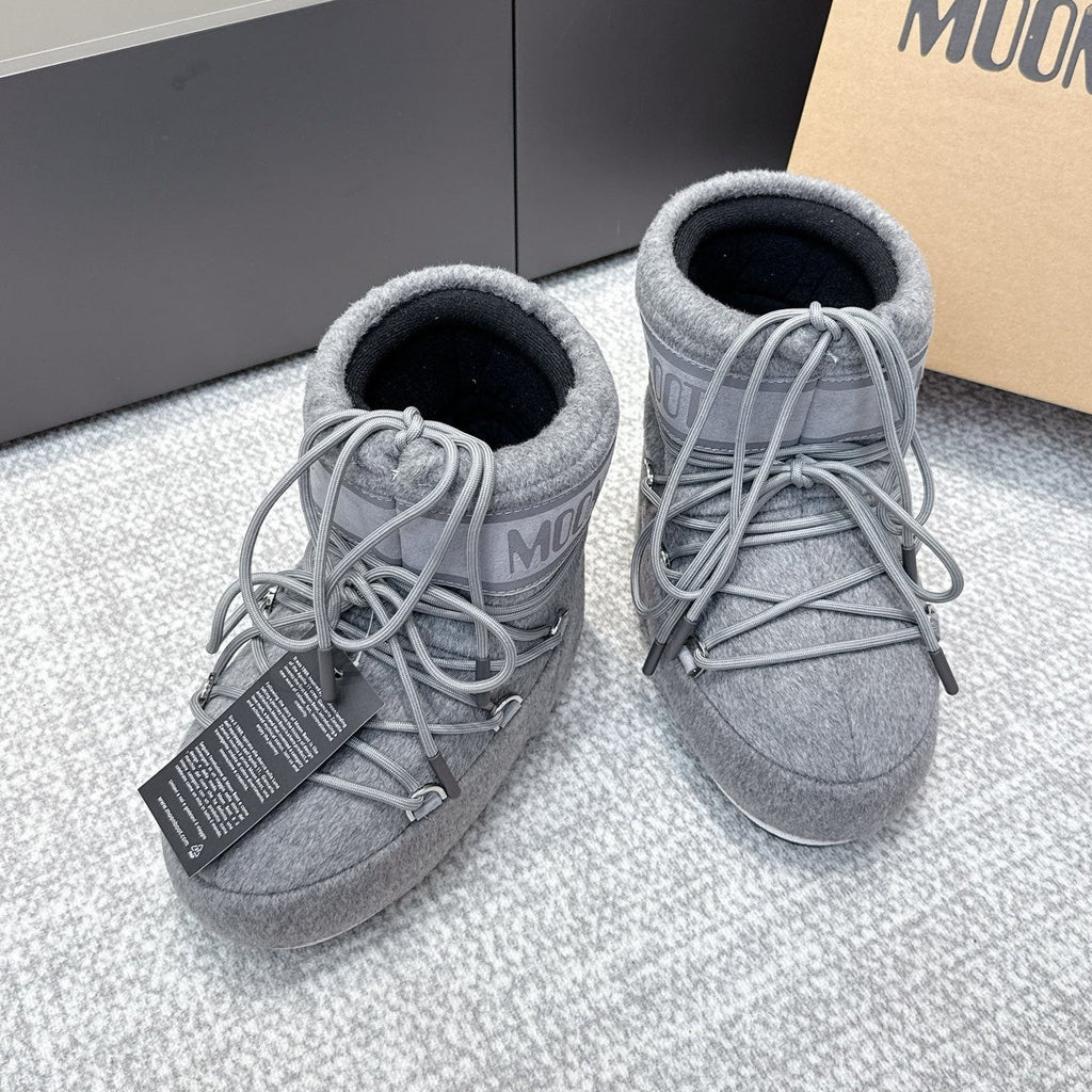 Moon Boot Icon Low Felt Grey Wool Blend 515594