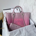 cc shopping bag 34cm pink purple calfskin silver hardware