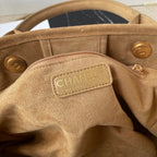 CC 25 Deauville Tote Bag 38cm Beige Crochet Suede