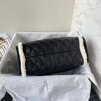 CC 25C Hobo Bag 30cm Black White Lambskin Gold Hardware