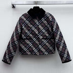 Burberry 25 Quilted Cropped Jacket Dark Grey Cotton