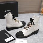 CC Ankle Boots 30mm White Wrinkled Cowhide