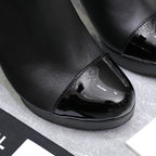 CC Platform Ankle Boots 100mm Black Lambskin 425878