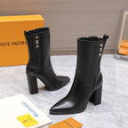 LVx Silhouette Logo Stud Ankle Boot 95mm Black Leather 425687