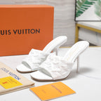 LV Revival Mule 90mm White Monogram-Embossed Lambskin 456146