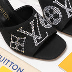 LV 6AM Mule 90mm Black Grained calf leather 456149
