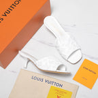 LV Revival Mule 55mm White Monogram-Embossed Lambskin 456150