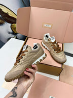 Miu TYRE Sneakers Brown Suede Technical Fabric 456327