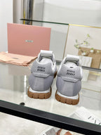 Miu TYRE Sneakers Grey Suede Technical Fabric 456330