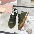 Miu TYRE Sneakers Olive Green Suede Technical Fabric 456331