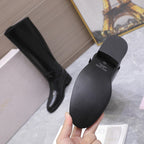 Jimmy Lawton Knee Boots Black Leather 547645