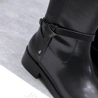 Jimmy Lawton Knee Boots Black Leather 547645