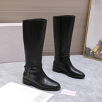 Jimmy Lawton Knee Boots Black Leather 547645