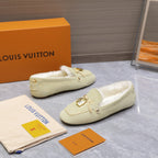 LV Flore Car Shoe Light Sand Suede Wool 547248
