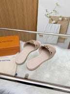 LV Mare Flat Mule Light Taupe Sheepskin