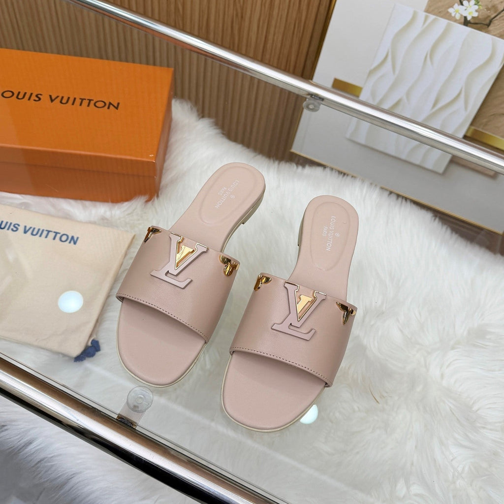 LV Mare Flat Mule Light Taupe Sheepskin